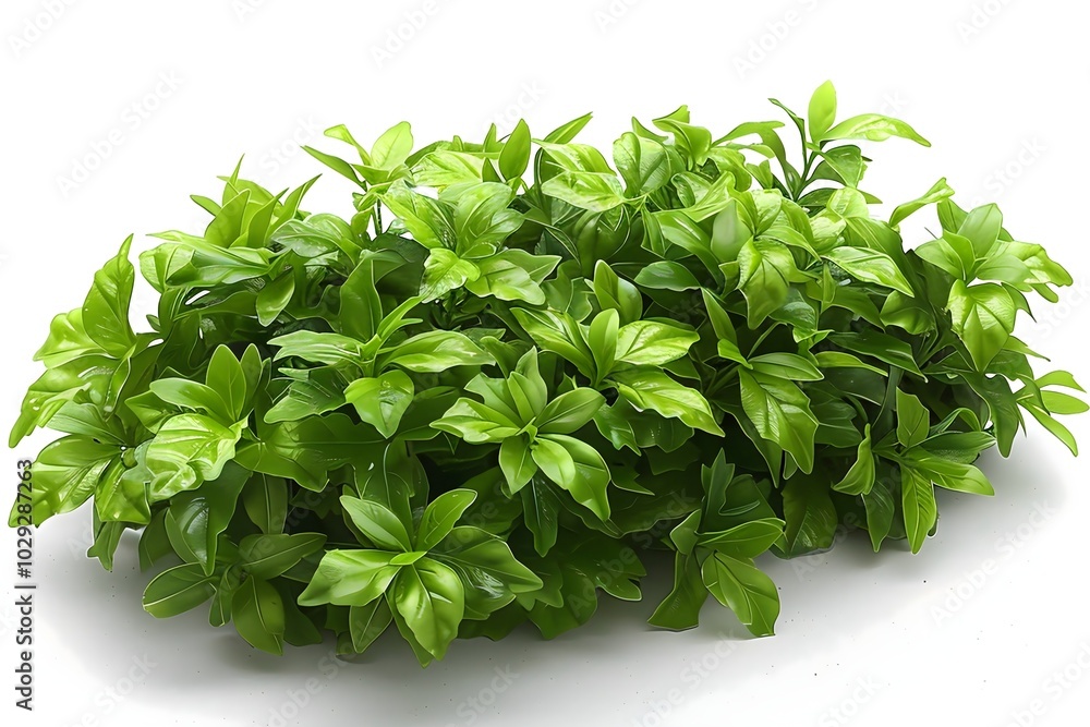 Obraz premium Lush green bush, nature foliage plant on transparent background 