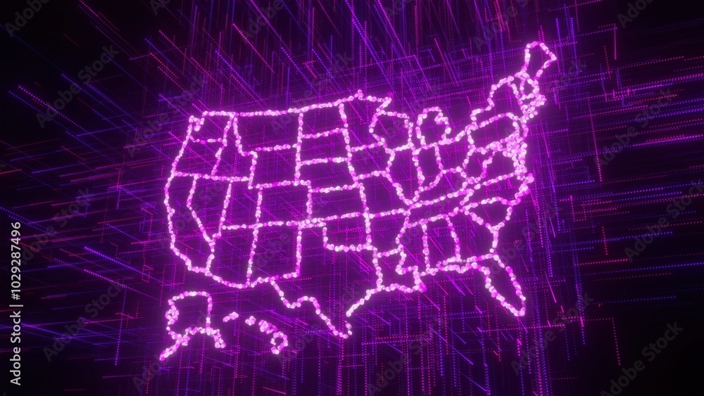Digital USA map. Computer generated 3d render Digital USA map. Computer generated 3d render