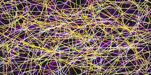 Colored tangled pattern. Abstract chaotic texture. Background with lines and waves. Art creation