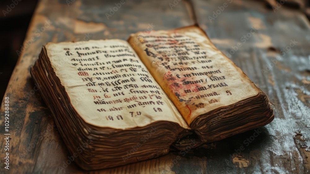 Obraz premium Medieval codex created with Generative AI