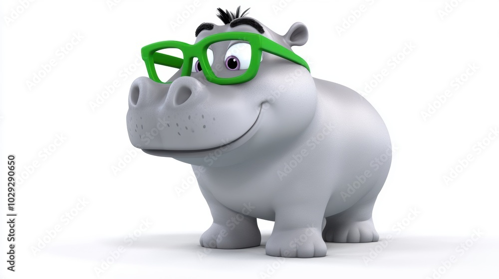 Hippo Wearing Glasses. Hippo Wearing Glasses.