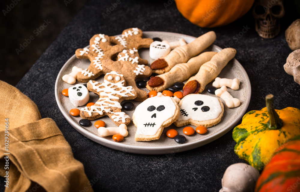 Halloween scary gingerbread cookies for party Halloween scary gingerbread cookies for party
