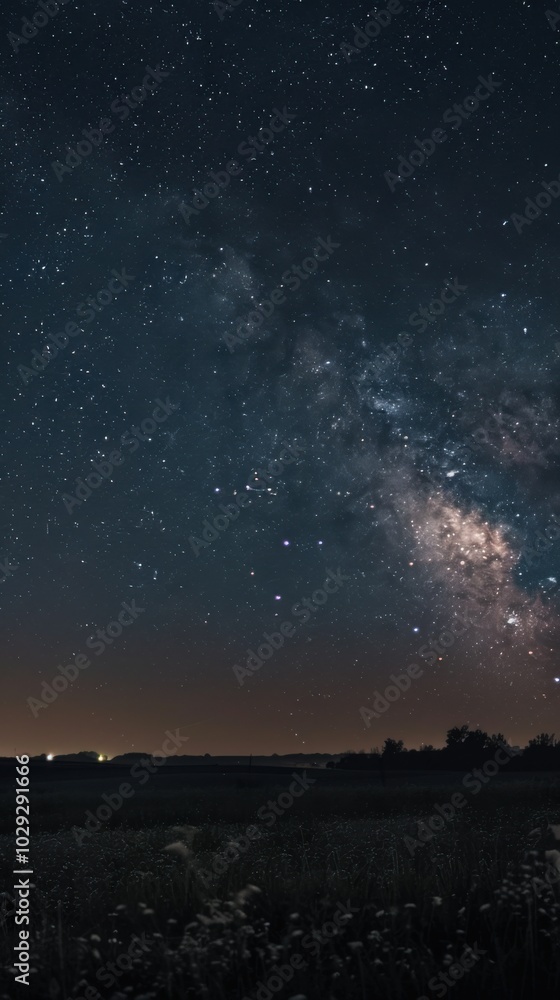 Starry night sky with Milky Way, 4K hyperrealistic photo Starry night sky with Milky Way, 4K hyperrealistic photo