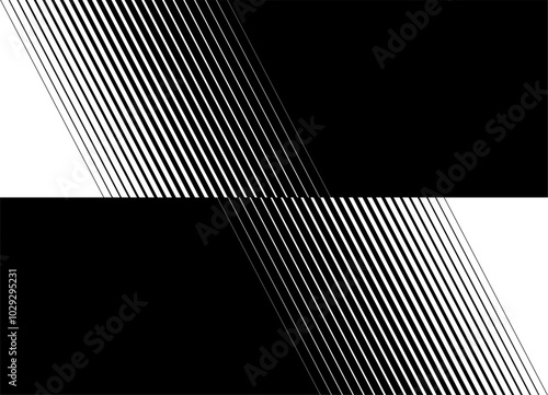 Modern split vector background. Striped pattern with a smooth transition from black to white from broken lines. With space for text