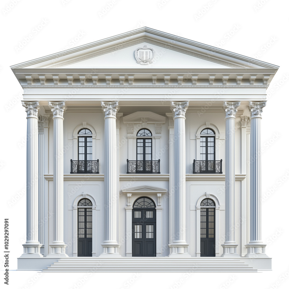 A historical government building with grand columns and a classic facade isolated on transparent background (3) A historical government building with grand columns and a classic facade isolated on transparent background (3)