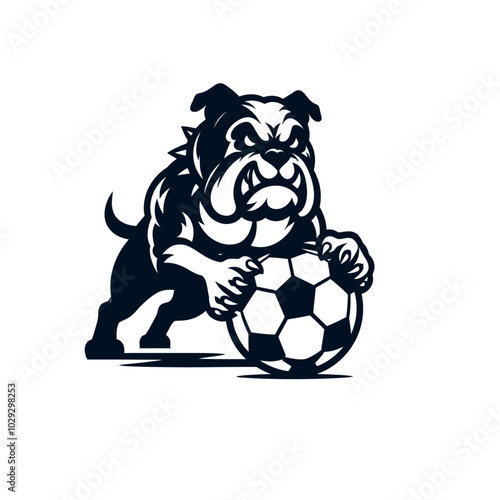 soccer ball with a dog white background