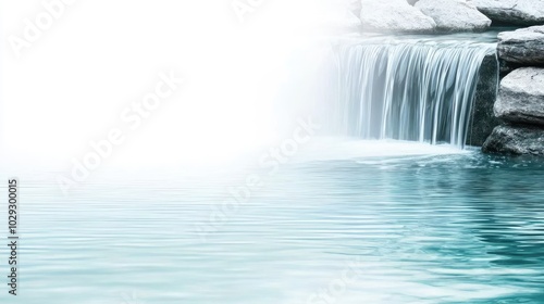 Stunning Cascading Waterfall Into Crystal Clear Pool
