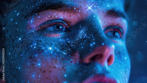 Dreamy cosmic exploration through a child's imaginative gaze