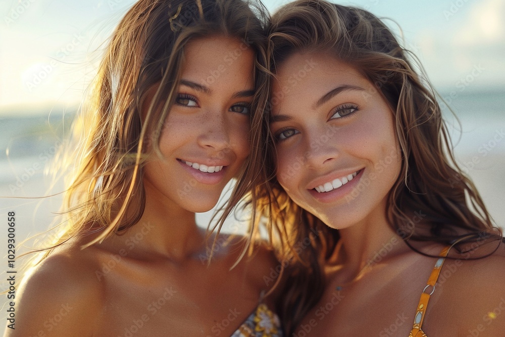 Beautiful women on beach in the summer Beautiful women on beach in the summer