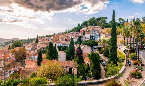 Fototapeta Naklejka Na Ścianę i Meble -  Medieval village of Bormes-les-Mimosas, in the Var, in Provence, France.