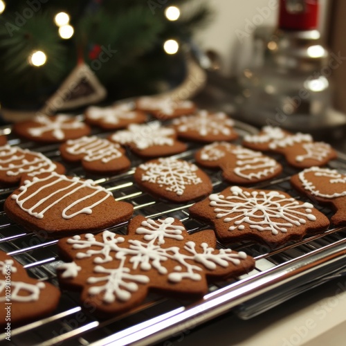 Holiday gingerbread cookie baking