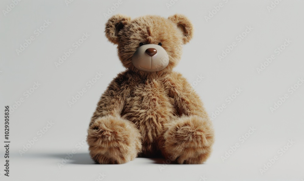 Obraz premium Teddy bear on white background, 4K hyperrealistic photo