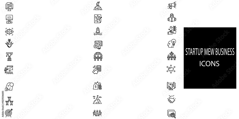 Startup new business simple concept 27 icons set.Vector illustration. Startup new business simple concept 27 icons set.Vector illustration.