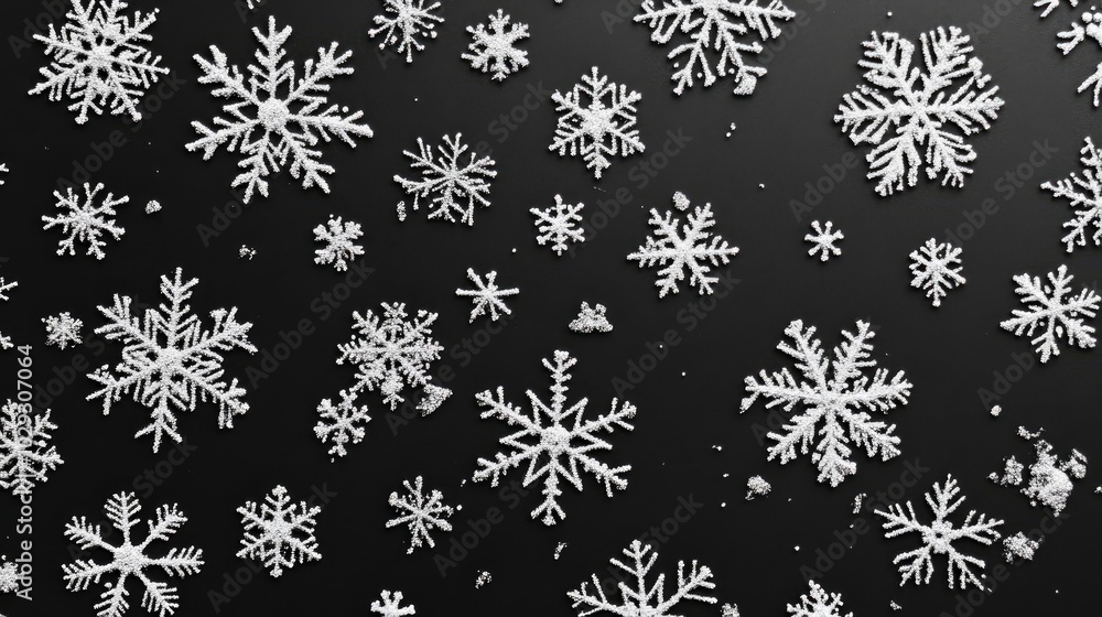 Background with a snowy blizzard on black Background with a snowy blizzard on black