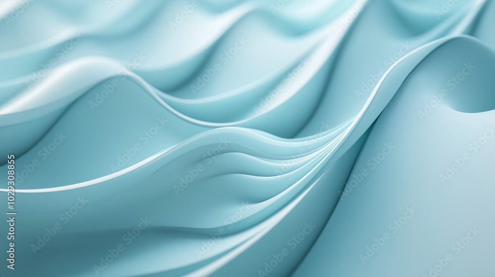 Fototapeta premium Abstract Blue Fabric Waves - Modern Minimalist Background Design