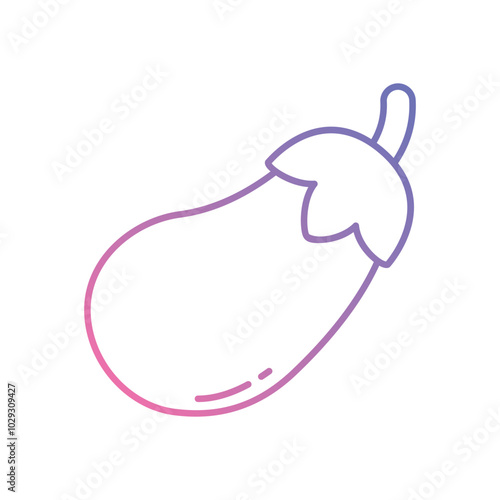 Eggplant vector icon stock illustration