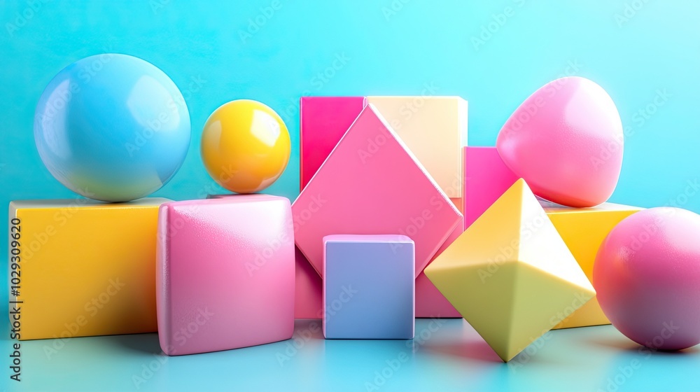 a collection of vibrant geometric shapes a collection of vibrant geometric shapes