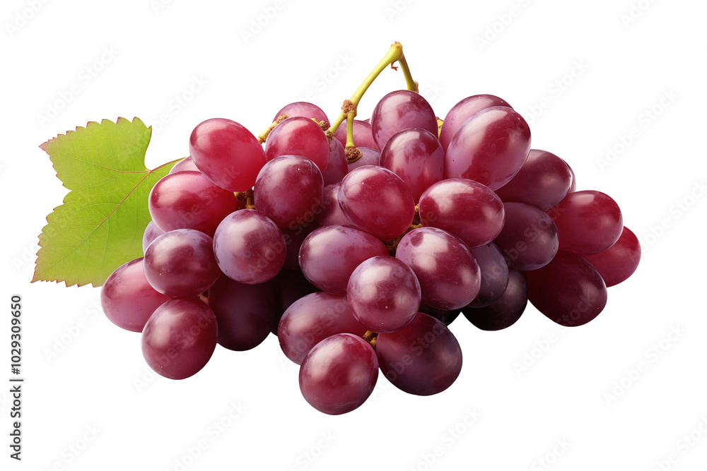 Fototapeta premium Red grape on transparent background. PNG cutout. Wine related themes. Wine professions. Oenologist. Wine shop. Buying and selling wine. Images for graphic designers. Isolated wine. Image for website
