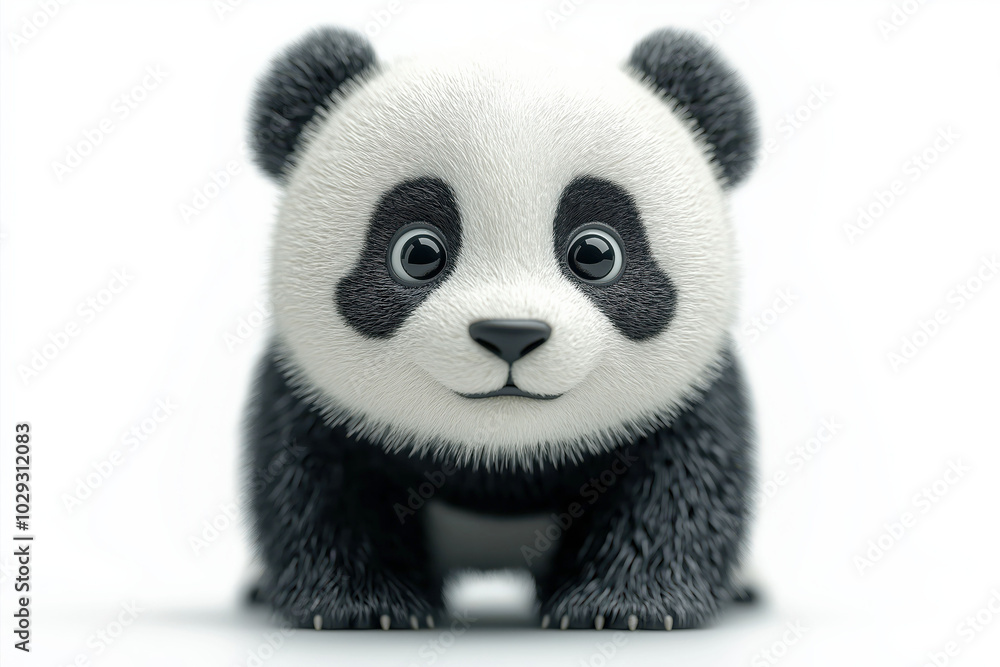 Adorable baby panda with big eyes - cute and fluffy animal portrait Adorable baby panda with big eyes - cute and fluffy animal portrait