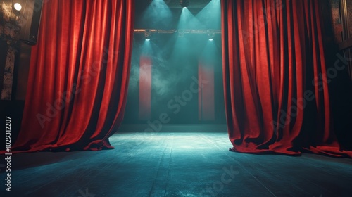 Red theater curtains. Red curtains