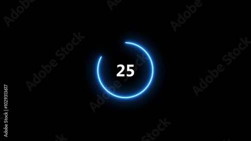 Digital countdown clock timer in 30 seconds to zero second, Minimal countdown timer animation from 30 to 0 seconds. Modern flat design with animation