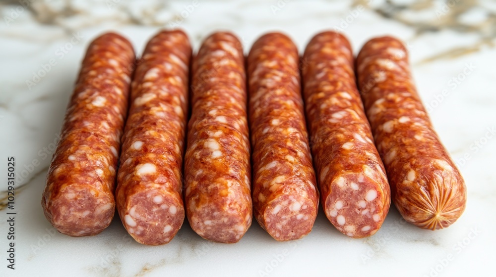 A vibrant arrangement of sausages demonstrates a feast for the senses A vibrant arrangement of sausages demonstrates a feast for the senses