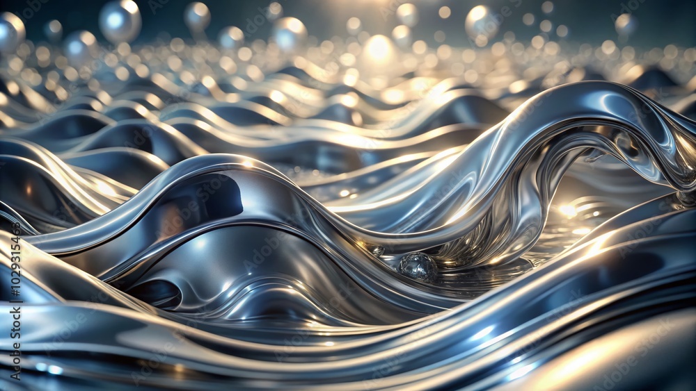 Elegant Silver Fluid Background with High Depth of Field for Stunning Visuals Elegant Silver Fluid Background with High Depth of Field for Stunning Visuals