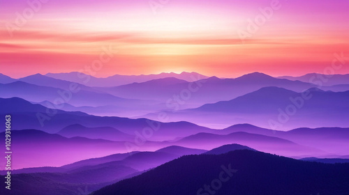 Majestic Purple Mountain Range Sunset Landscape Photography