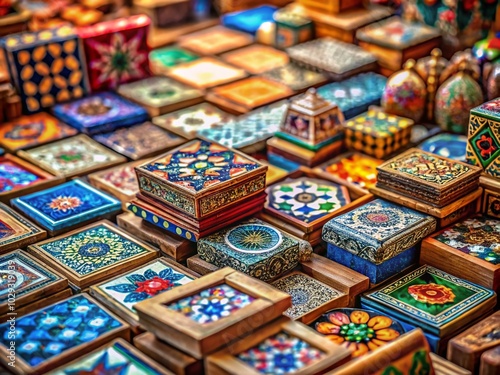 Vibrant Tiles and Wood Pieces Collection - Tilt-Shift Photography for Interior Design Inspiration