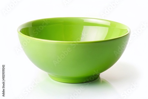 Empty Light Green Bowl Isolated on White Background - Minimalist Design for Kitchen Decor