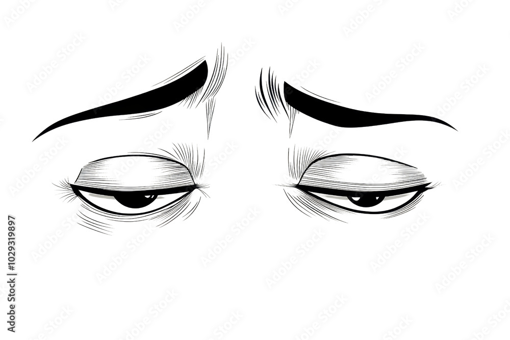 Abstract sketch of a pair of eyes expressing emotion. Hand-drawn style, emphasizing lines and shadows for artistic effect. Abstract sketch of a pair of eyes expressing emotion. Hand-drawn style, emphasizing lines and shadows for artistic effect.