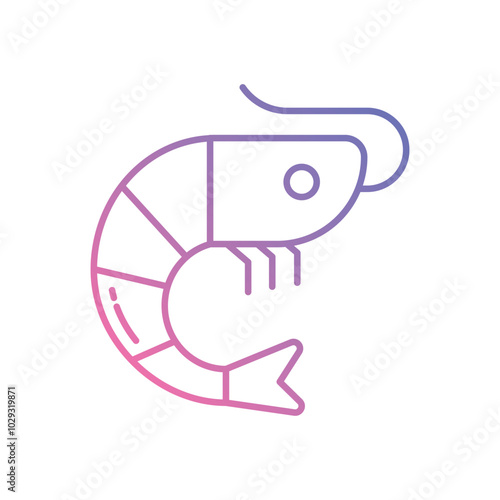 Shrimp vector icon stock illustration