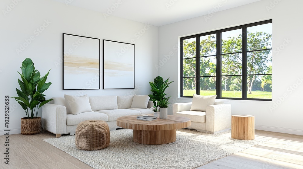 Fototapeta premium Embracing modern minimalist decor a guide to creating serenity in your living space