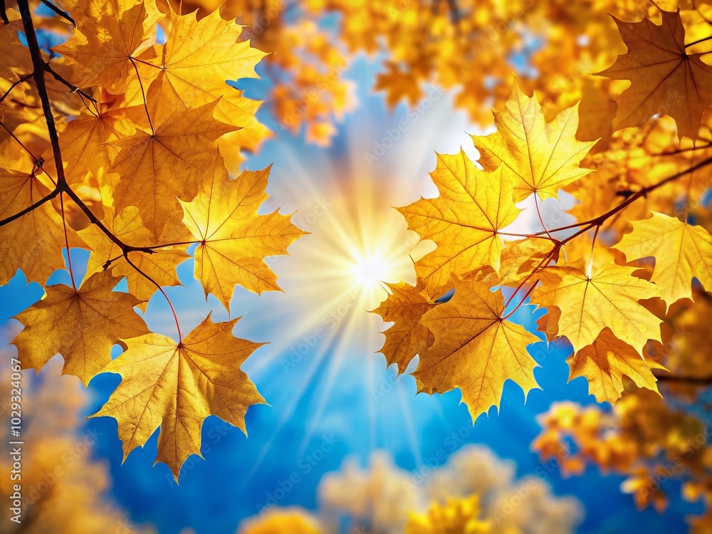Vibrant Yellow Maple Leaves in Autumn - Rule of Thirds Composition for Stunning Fall Imagery Vibrant Yellow Maple Leaves in Autumn - Rule of Thirds Composition for Stunning Fall Imagery