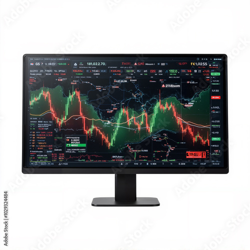 business invest stock market graph on monitor