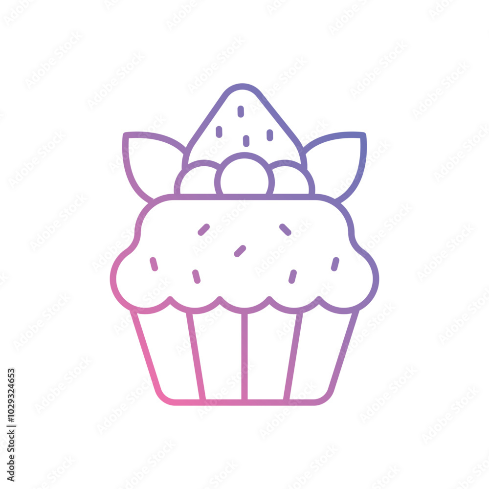 Cupcake vector icon stock illustration Cupcake vector icon stock illustration