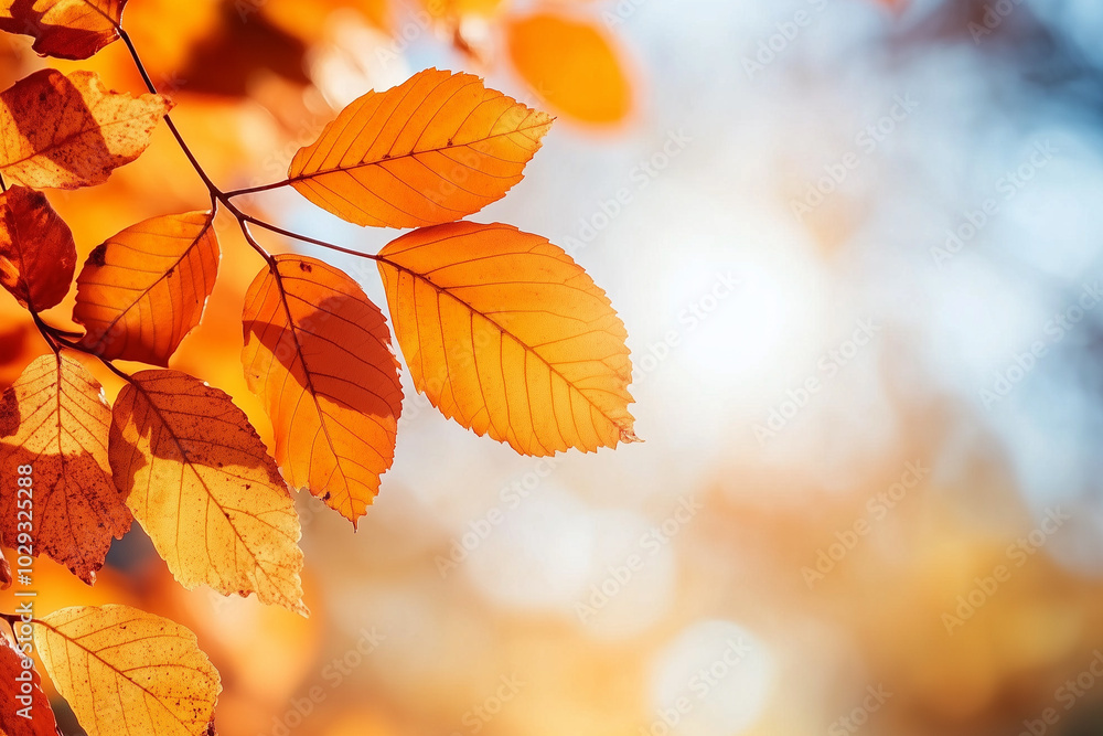 Orange fall leaves in park, autumn natural background. Orange fall leaves in park, autumn natural background.