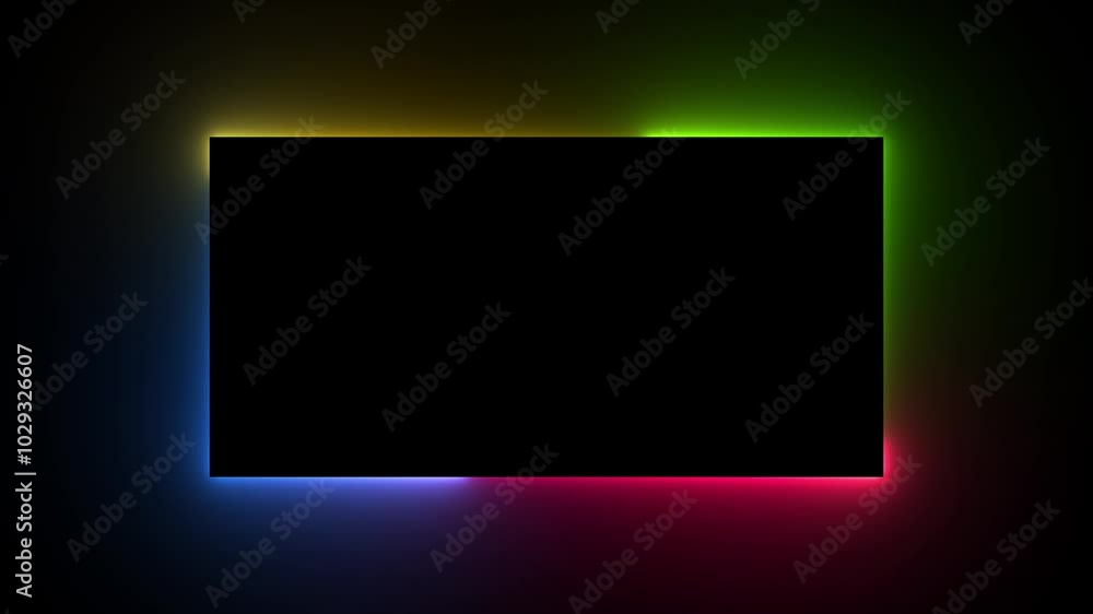 neon sign rectangle loop animation. neon sign rectangle loop animation.