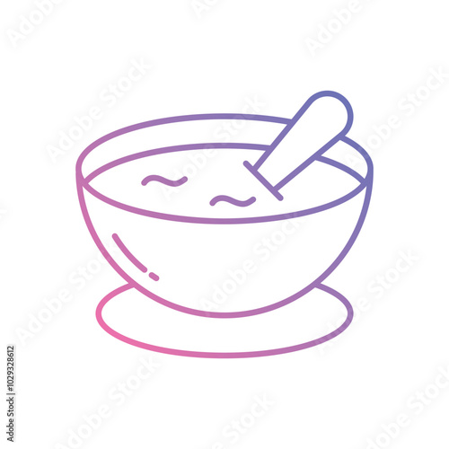 Soup Bowl vector icon stock illustration