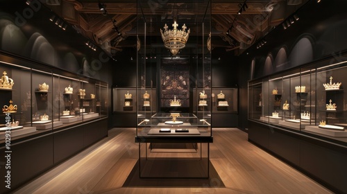 Wallpaper Mural A Display of Royal Crowns in a Museum Setting Torontodigital.ca