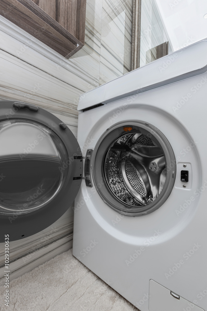 open washing machine. home appliance open washing machine. home appliance