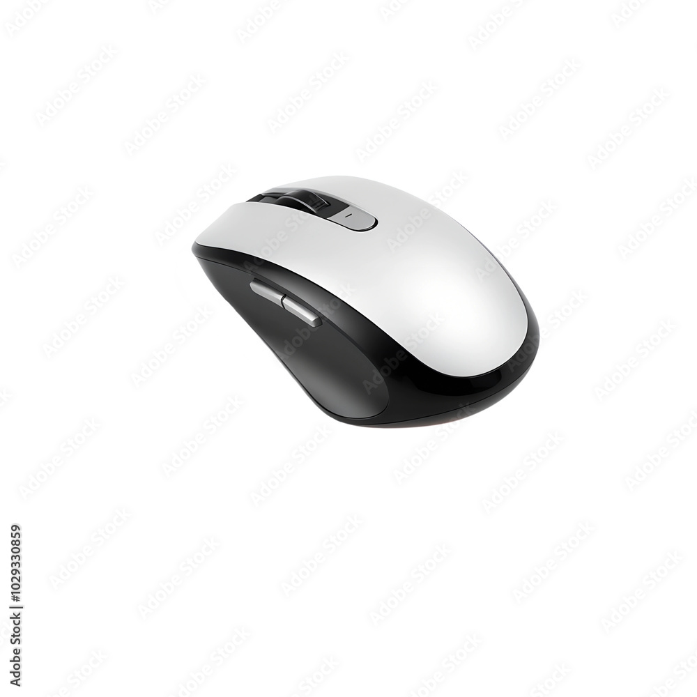 Wireless mouse in side view on isolated PNG background. Wireless mouse in side view on isolated PNG background.