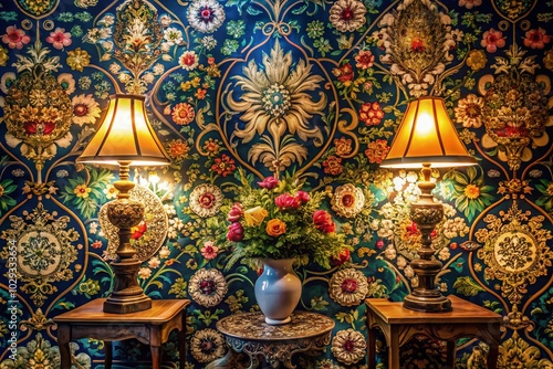 Wallpaper Mural Vintage Floral Tile Background in European Retro Interior Decor Style for Seamless Pattern Design Torontodigital.ca