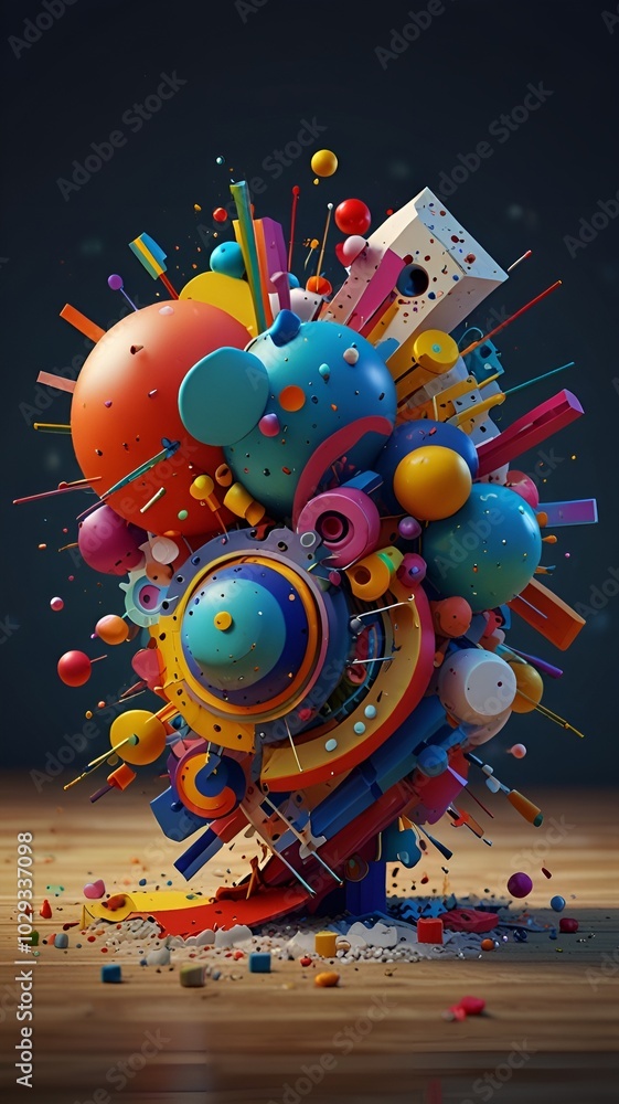 Obraz premium Composition VII - Wassily Kandinsky An abstract explosion of colors and shapes that reflects the complexity of life and emotions, showcasing Kandinsky’s innovative approach to art 