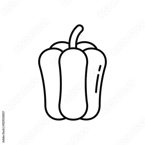 Bell Pepper vector icon stock illustration
