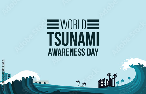 World Tsunami Day is raise awareness every year on November 5 design templet