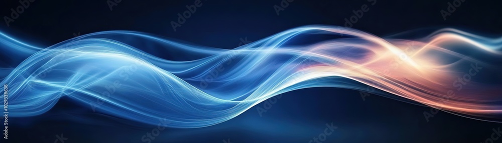 A mesmerizing swirl of blue and orange light waves against a deep backdrop, perfect for backgrounds or abstract designs. A mesmerizing swirl of blue and orange light waves against a deep backdrop, perfect for backgrounds or abstract designs.