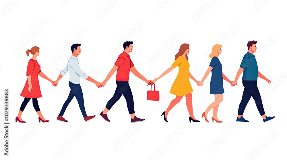 Couples Walking Hand in Hand Showcasing Love and Connection Outdoors Generative AI Couples Walking Hand in Hand Showcasing Love and Connection Outdoors Generative AI