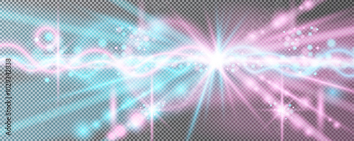 Color full vector lens and light flare transparent effects. Vector illustration.