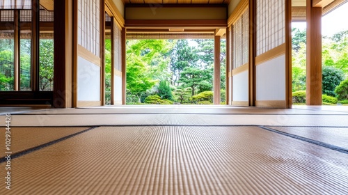 Serene View Through Traditional Japanese Architecture